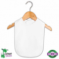 The Laughing Giraffe   2-Ply Poly Cotton Blend Baby Bib w/Velcro closure - White